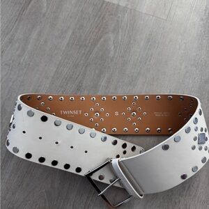Twin-Set White Studded Belt